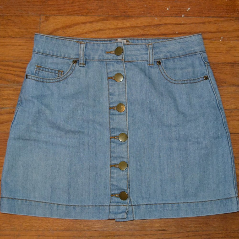 Denim Button Skirt